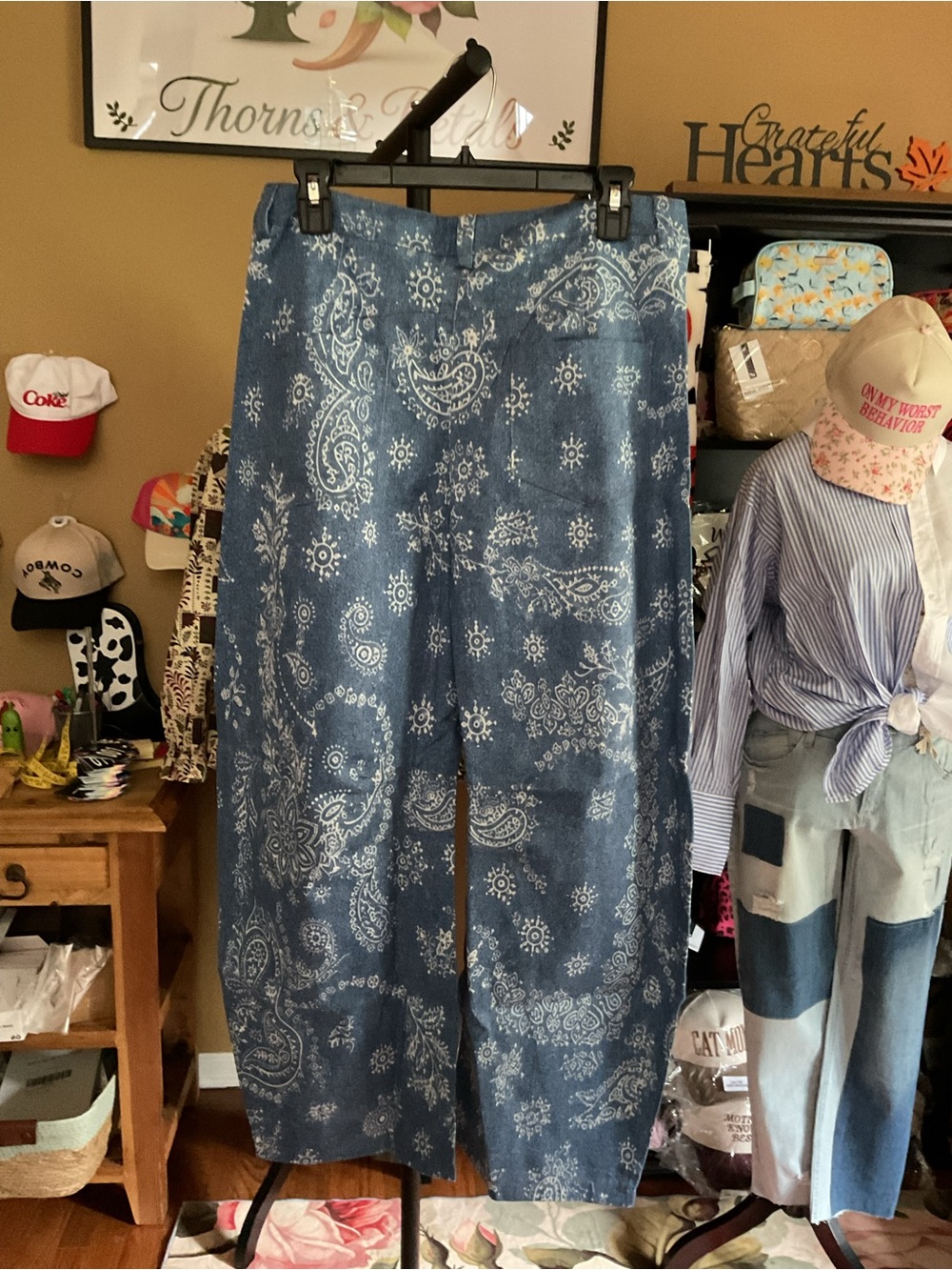 Women Printed Denim Barrel